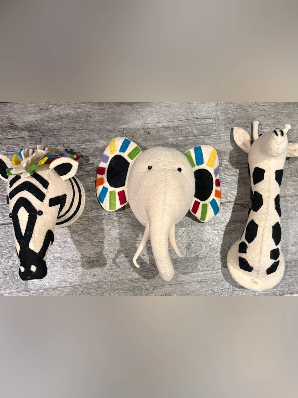 Fiona Walker Wild Safari Animal Heads/Black/White Nursery Wall Mount Decor - 3
